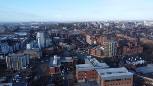 Aerial photo of Nottingham from The Island Quarter